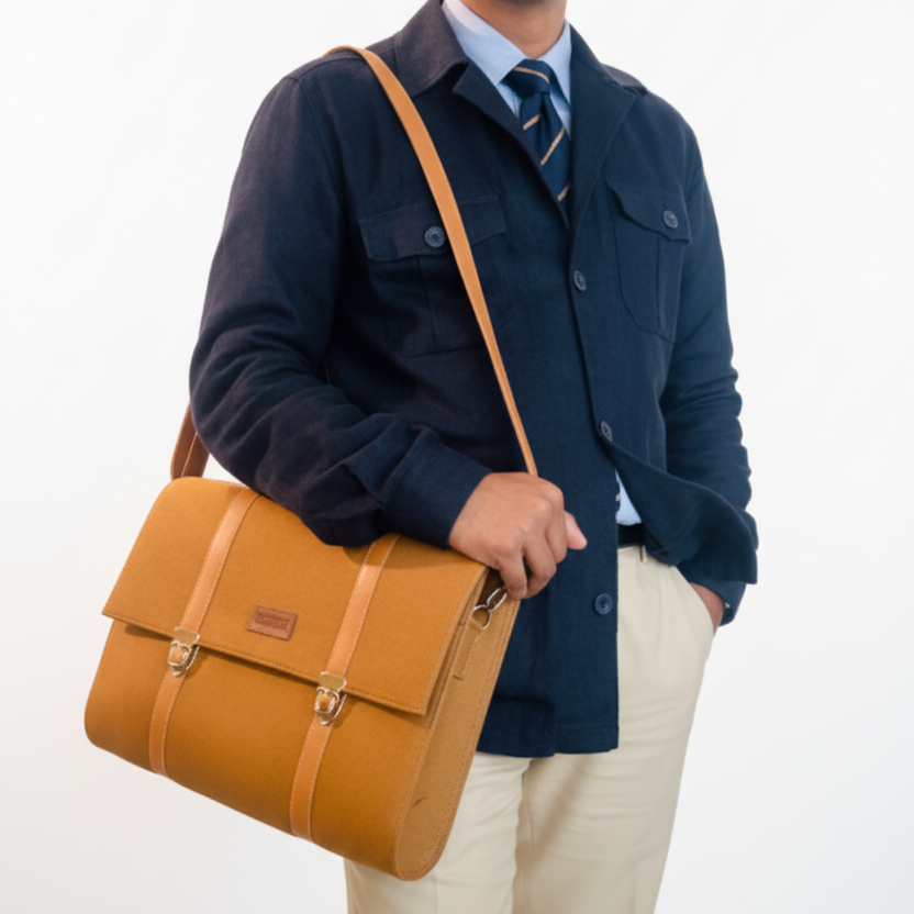 Golden Jute Laptop Bag